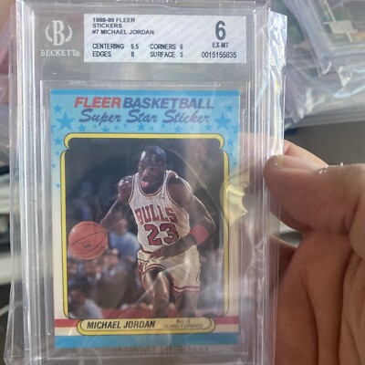 1988 fleer michael jordan super star sticker #7 BGS