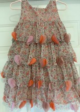 NEW Mini Boden Girls Floral Heart Tiered Tulle Party Dress Size 3-4