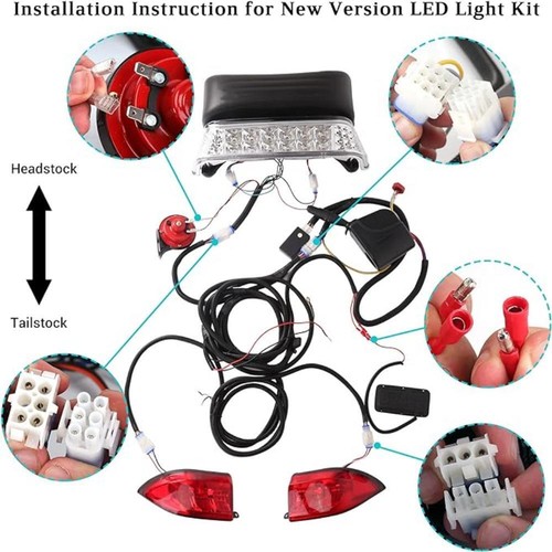 For Club Car Precedent Golf Cart LED Deluxe Head Light Kit (GAS) Street Package - Picture 5 of 12