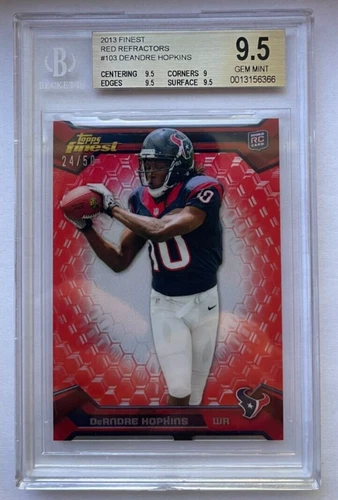 DEANDRE HOPKINS 2013 TOPPS FINEST RED REFRACTOR RC ROOKIE #/50 BGS 9.5 RAVENS!