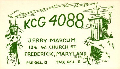 Frederick Maryland KCG-4088 QSL Radio Card Postcard