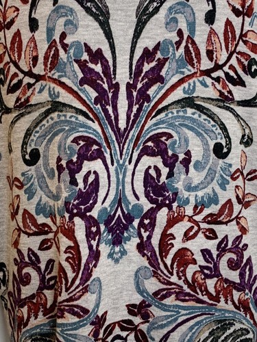 Chicos Sweater Womens 2 US L Multi Damask Scroll Lightweight Artsy Boho (09) - Picture 3 of 11