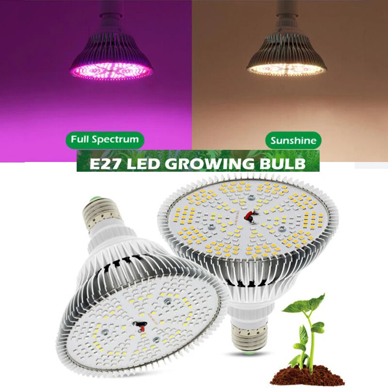 E27 Full Spectrum Sunlike LED Grow Light Lamp Bulb for Hydroponics