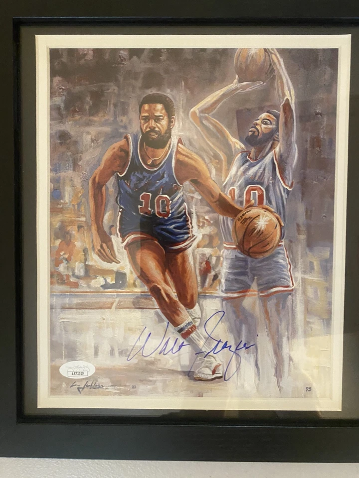 Walt Frazier NBA Firmado 12x16 Pantalla Enmarcada AUTO CERTIFICADO DE AUTENTICIDAD JSA Foto 2 de 4