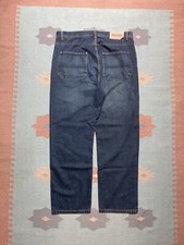 Vintage y2k baggy jeans nautica wide leg skater button fly dark wash 38x30