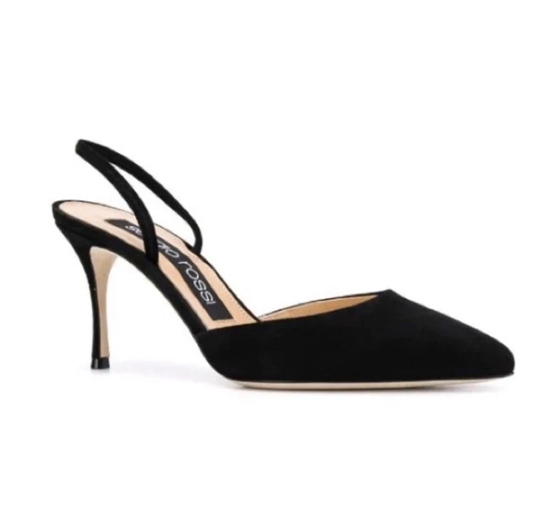 Sergio rossi hotsell black suede pumps