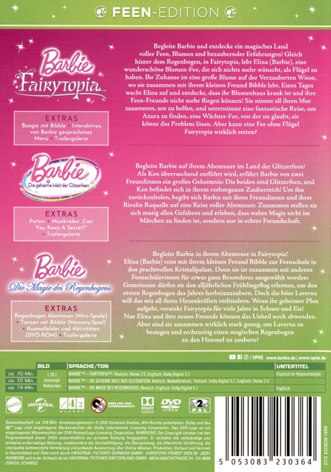 Barbie: Feen Edition [3 DVD's/Neu/OVP] Fairytopia/Magie des Regenbogens/Welt der - Bild 2 von 4