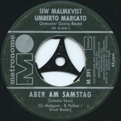 Siw Malmkvist & Umberto Marcato Sole Sole Sole Vinyl Single 7inch Metronome