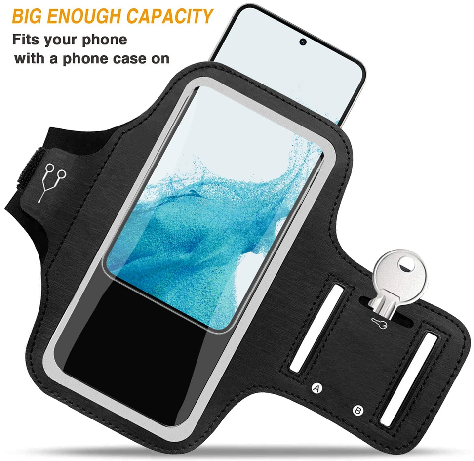 For Samsung S23 S22 S21 Ultra Case Exercise Workout Arm Band Sleeve + Key Pocket - Image 2 of 4