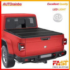 FOR 20-2024 JEEP GLADIATOR JT PICKUP TRUCK BED HARD SOLID TRI-FOLD TONNEAU COVER