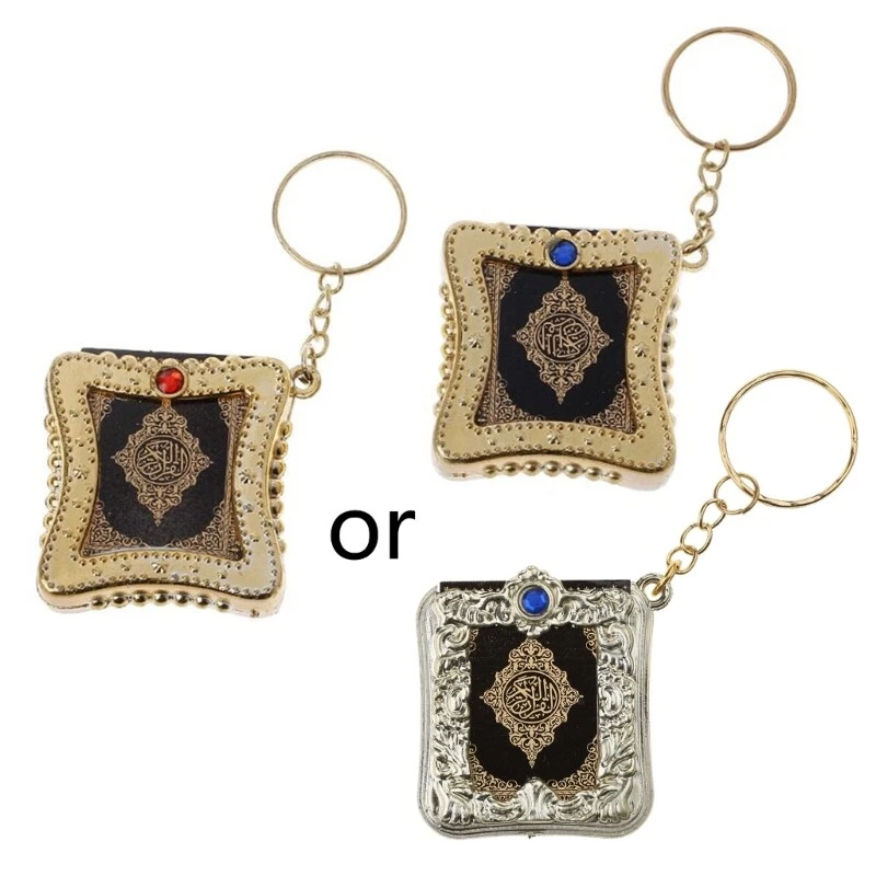 Practical Mini Arabic Quran Islamic Keychain Real Paper Pendant