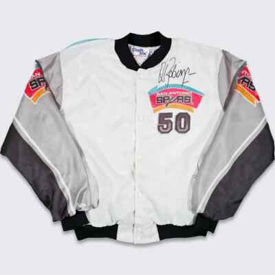 90s USA chalk line スパーズ ロビンソン ナイロンジャケット San Antonio Spurs Vintage 90s David Robinson Chalk Line