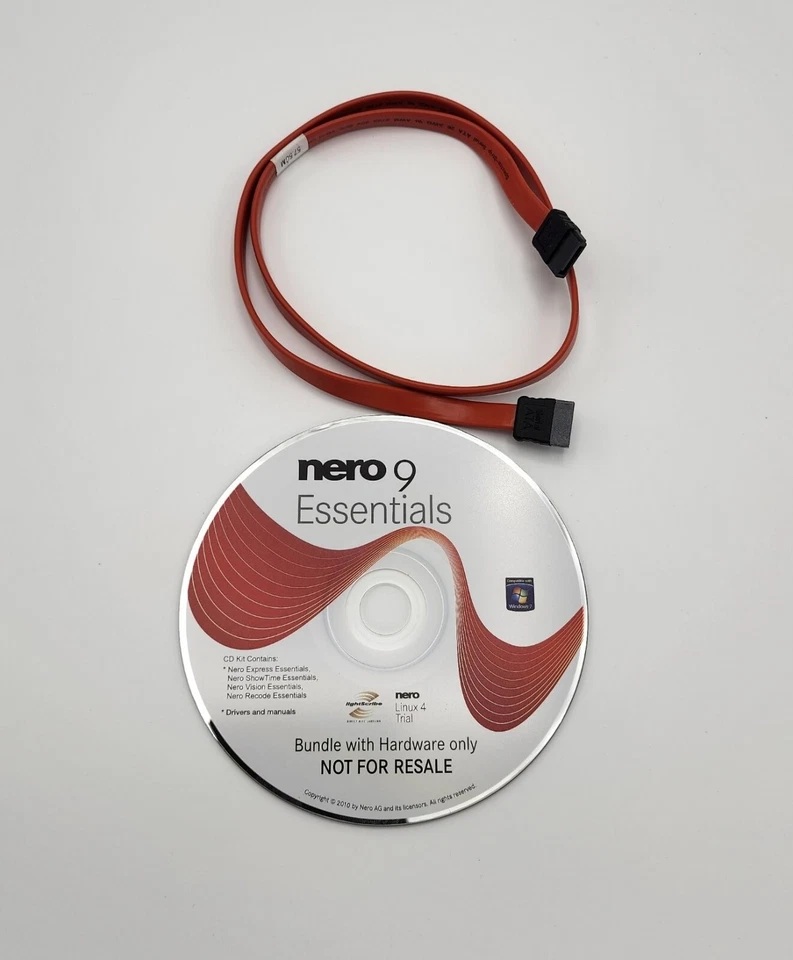 NERO MULTIMEDIA SUITE 9 ESSENTIALS INSTALLATION DISC and SATA data cable bundle - Image 2 of 2