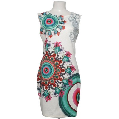 101 Idees, Kleid, Größe: M/L, Weiß/Mehrfarbig, Elasthan/Polyester #PAF