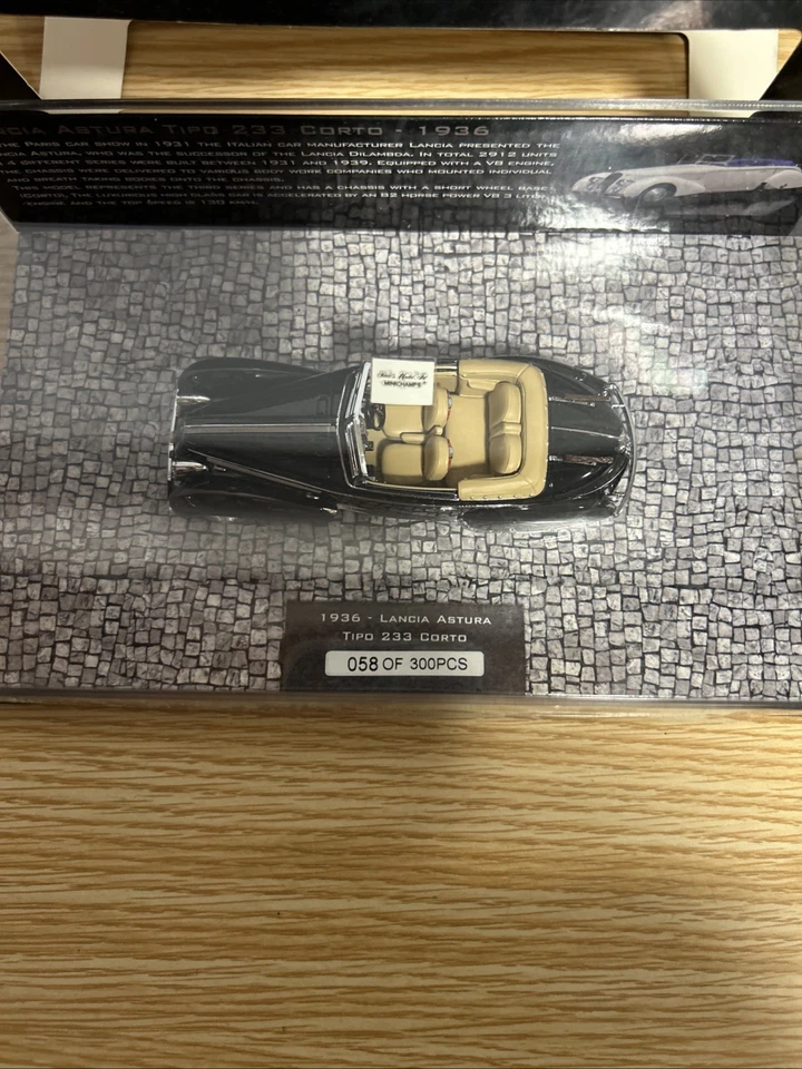 Lancia Astura Tipo 233 Corto 1936 Nero Modellino 1:43 Minichamps 058 Of 300 Cs - Immagine 2 di 4