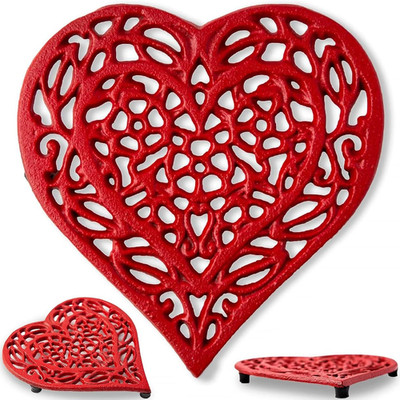 Comfify Cast Iron Heart Trivet | Decorative Cast Iron Trivet for Kitchen Counter
