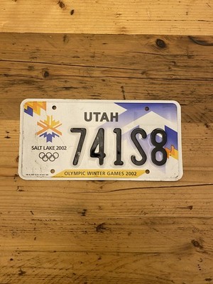 Vintage Utah Salt Lake Olympische Winterspiele 2002 US Auto Nummernschild 741S8
