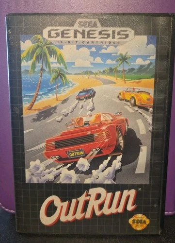 OutRun (1991) Sega Genesis - Tested - Authentic - Complete In Box w/ Hang Tab