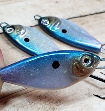 FISHING JIGGING CASTING TROLLING SPOON LURES 3/4oz BLUE HERRING (3 PK)