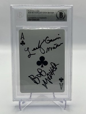 BOB MATHER/LEXY GAVIN MATHER SIGNED WSOP POKER PLAYING CARD - BECKETT BAS