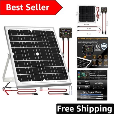 High-Efficiency 20W Waterproof Solar Battery Charger with Smart MPPT Controller