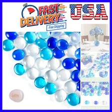 5 LB Flat Glass Beads for Vases 1/2 inches Glass Marbles, Glass Gems for Vase...