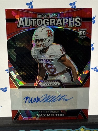 Max Melton Rutgers 2024 Prizm Draft Picks Auto RED ICE PRIZM Rookie RC SP - 第 2/11 張圖片