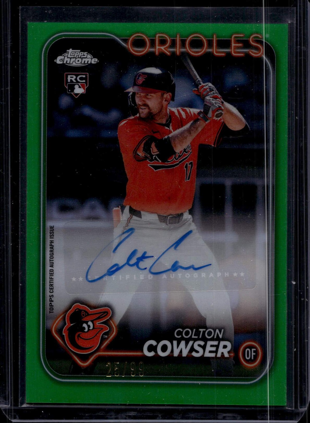 2024 Topps Chrome Update Colton Cowser Autographs Green #/99