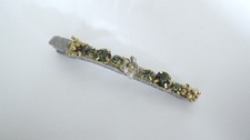 Slim 3.25 inch silver gold beaded crystal alligator hair clip