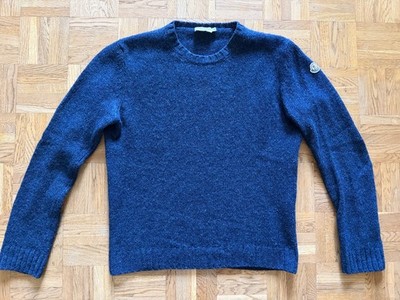 MONCLER Pullover Damen Grobstrick blau Gr. M Wollpullover