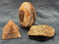 Fire/Hematoid Quartz Crystal Bundle - Pyramid, Freeform and Natural