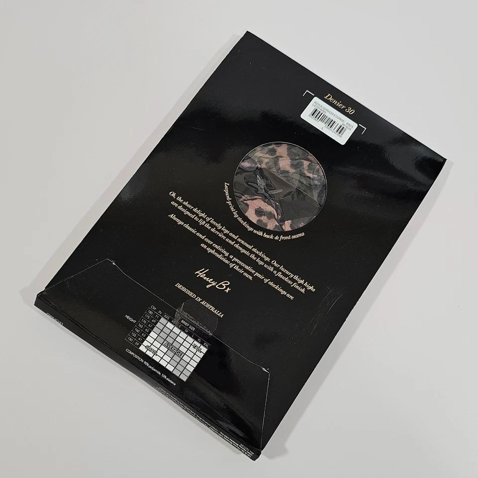 Medias con tirantes de lujo Honey Birdette Addison Leopardo talla L Foto 3 de 4