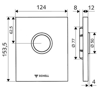 Sanibel 1001 Betätigungsplatte für Wandeinbau-WC-Druckspüler