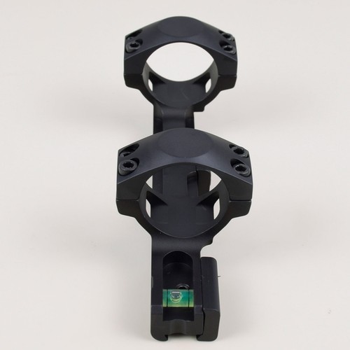 25.4mm/30mm Riflescope Mount Aluminum Alloy with Bubble Level Black 160g - Foto 2 di 8