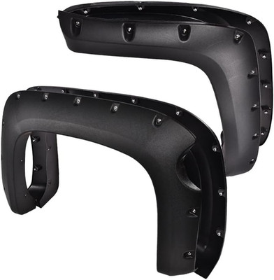 Texture Riveted Black Wheel Flares for Chevy Silverado 1500 2007-2013 69.3'' Bed