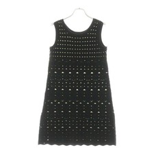 CHANEL Size38 Here Mark Lace Sleeveless Dress Black Womens P43418W05085 F/S fro