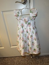 cynthia Rowley Toddler  5T Pink Flowers On White Dress NWT