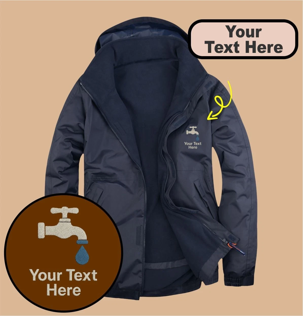 Personalised Embroidered Outdoor Jacket with Plumber Logo, Unisex Gift Jacket
Opens in a new window
