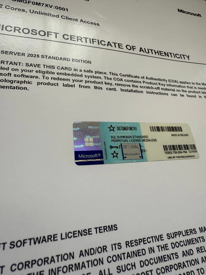 Microsoft SQL Server 2025 Standard 32 Core Unlimited User CALs CoA Authentic - Image 3 of 4