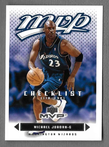 MICHAEL JORDAN 2003 UD MVP BASKETBALL CHECKLIST !!! CARD #200 HOF