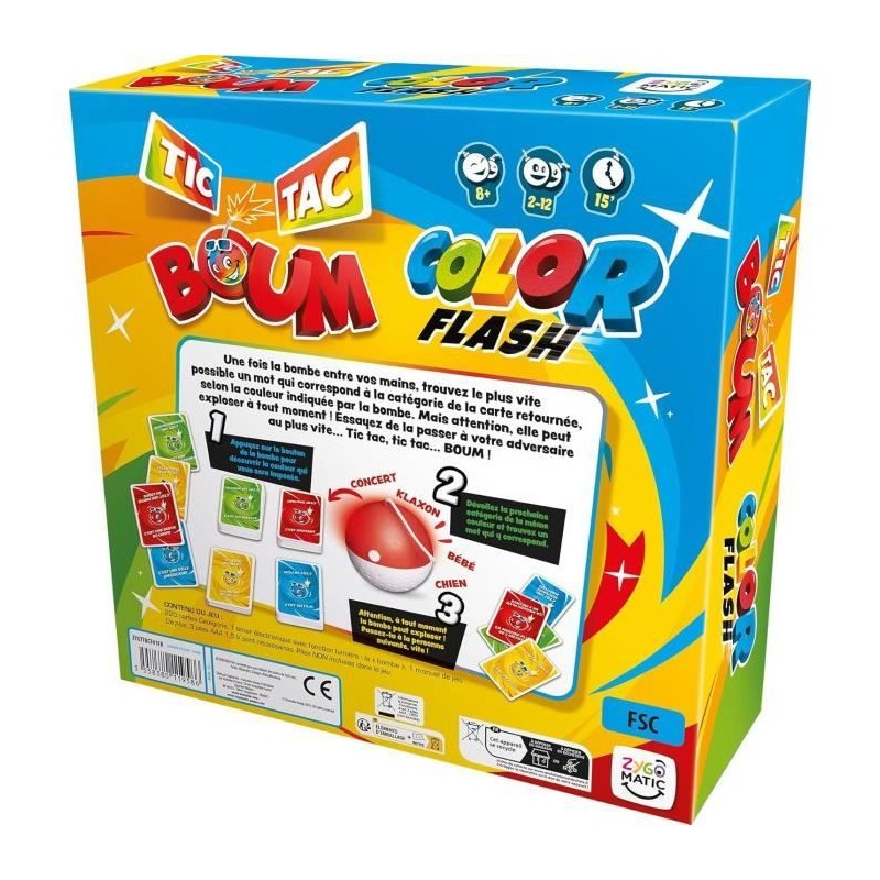 Tic Tac Boum Color Flash avec Bombe Électronique Interactive
