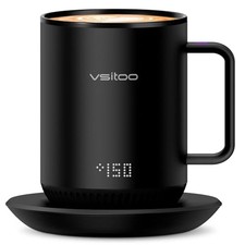 S3 12oz Heated Mug - Temperature Control Smart Mug with Mug Warmer, Black