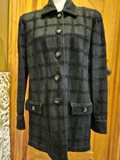 SUPER CUTE St. John Black Sparkle Accented Jacket Size 8
