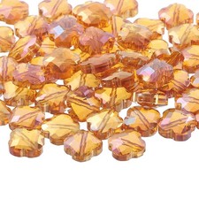 30 Pcs Transparent Shamrock Beads Jewelry Bracelet Making Supplies, Orange