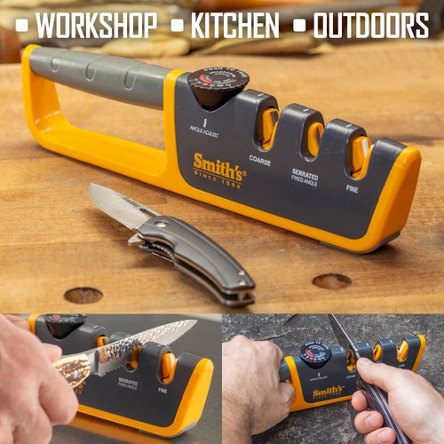 Adjustable Angle 2-Stage Knife Sharpener - Grey/Yellow, Restores Blades for H... - Picture 8 of 9