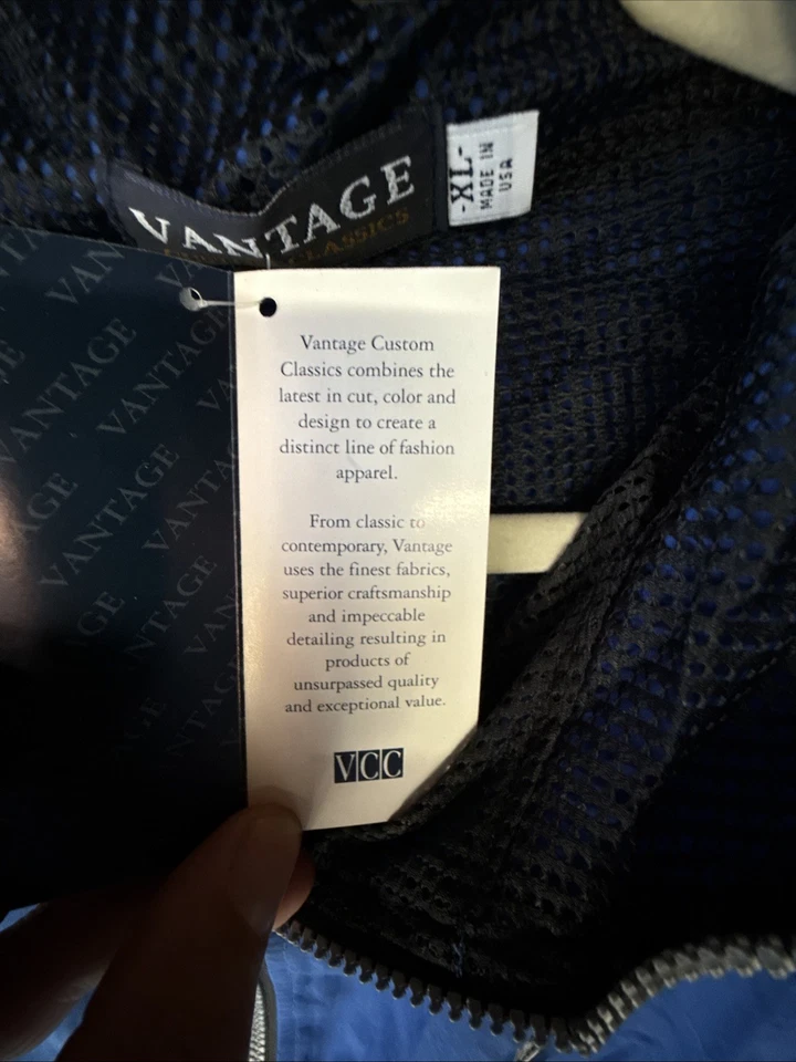 Vintage Donald Trump Plaza Blue Mens Quarter Zip Up Jacket Size XL Windbreaker - Image 4 of 4