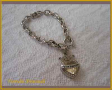 Image of Juicy Couture Stainless Steel Heart Bracelet With Yellow Crystal