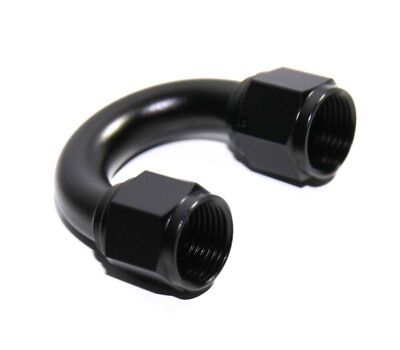 AN10 10AN AN-10 180°Deg Swivel Fuel Oil Gas Line Female to Female Fitting Black