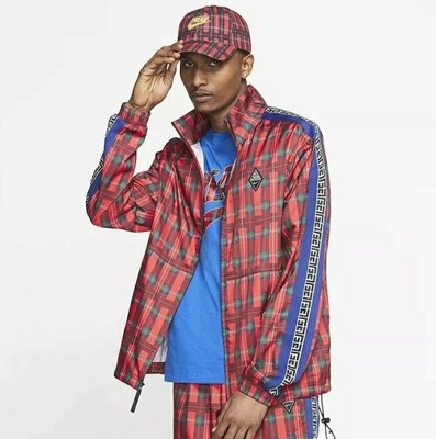 nike gingham check track jacket