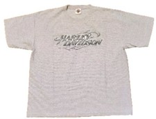HARLEY DAVIDSON T Shirt Men's 2XL XXL Quincy, IL Gray Ribbed USA MADE Y2K HD